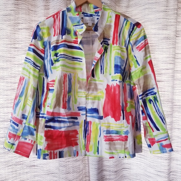 Erin London Multi Color Blazer Large - Picture 1 of 8